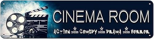 IskadO Kinosaal-Schild Dekoschild Cinema Room Sign Wandmontage Aluminium 40CM X 10CM Retro Film Dekoration für Home Farmhouse Bar Cafe Man Cave 16 X 4 Inch
