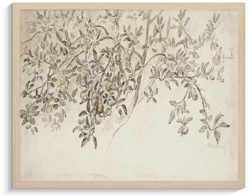 C8BUSIS Botanische Leinwand Wandkunst Bauernhaus Wanddekoration Ästhetischer Vintage Apfelbaum Wandkunst Drucke Abstraktes Kunstwerk für Wohnzimmer Küche Badezimmer Schlafzimmer Bild Poster Druck 20,3
