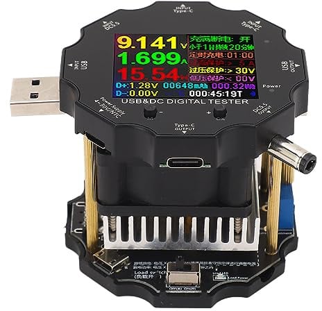 USB-Leistungsmesser UD18L, Digitaler USB-Tester, Multimeter, Amperemeter, Voltmeter, Monitor mit Digitalanzeige für Laptops und Powerbanks