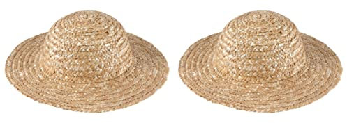 jojofuny 2 Stück Malerei Strohhut Strohhut Dekoration Stroh Strandhut Kinder Mini Puppenhüte Strohhut DIY Strohhut Erwachsene Kleine Strohhüte Zum Basteln Dekorieren Aus Holz Hawaii