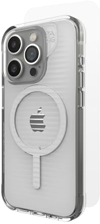 ZAGG Luxe Snap & Glass 360, Graphen verstärktes Gehäuse und Displayschutz aus gehärtetem Glas für iPhone 15 Pro [6.1-Inch], MagSafe, kein Vergilben, stossfeste Abdeckung (Transparent)