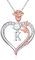 TINGN Rose Initial Necklaces for Women Teen Girls, Letter Initial K Heart Necklace Jewelry for Women Teen Girls Mom Gifts Birthday Gifts for Women Wife Valentine's Day Gifts for Her Mom Girls