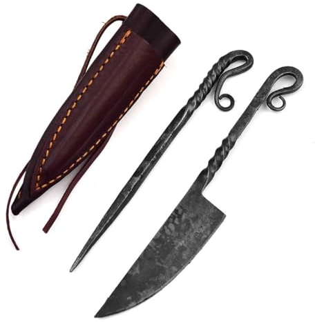 MAQSON Mittelalter Messer mit Esspfriem +Scheide Wikinger Kelten handgeschmiedet 1049EA