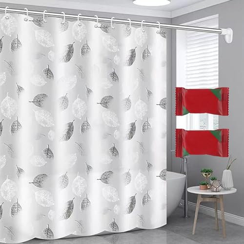 Comioke Rideau de Douche, Rideau de Baignoire, Anti Moisissure, Imperméable, pour Salle de Bain, Baignoire Imperméable, Lavablrideaue de Salle de 180 X 200cm avec Crochets