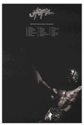 VesFy Travis Poster Scott Utopia Albumcover-Poster, 10 Leinwand-Poster, Schlafzimmer-Dekor, Sportlandschaft, Büro, Raumdekoration, Geschenk, ungerahmter Stil, 50 x 75 cm