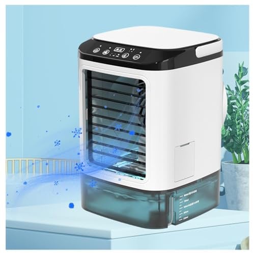 Air Coolers, 900ml Water Tank,with Ice Box,3 Wind Speeds Personal Air Cooler 3 Wind Speeds,Cooling Mist,7 LED Lights Aircondition for Home Office Travel