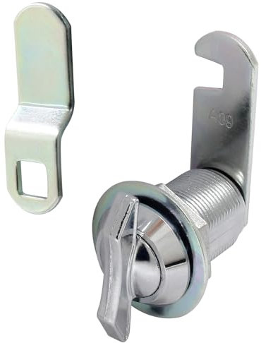 Bonsicoky 1 Stück 5/8 Zoll Daumenschloss Offset Schrank Nockenschloss, schlüsselloses Fach Schloss Riegel für Schrank, Briefkasten, Schublade, RV-Fachtür, geeignete maximale Türstärke: 25 mm