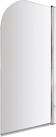 Balterley 790 x 1430mm Bath Shower Screen, Round Corner Shower Screens for Baths, 6mm Toughened Safety Bath Door Screen, 180° Pivot Reversible Door Screens for Straight Baths (Chrome)