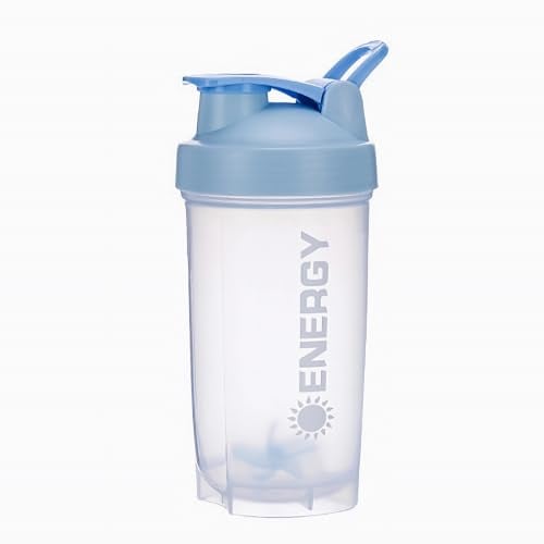 Salubohum 700ml Protein Shaker, Shaker Palestra, Shaker Proteine con Pallina Miscelatrice, Resistente, a Tenuta Stagna e Inodore, Adatta per Lavastoviglie, Ideale per Frullati Proteici e Bevande (Blu)