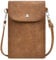 Toptime Handytasche zum Umhängen, Wildleder Umhängetasche Damen Klein mit Verstellbarem Schultergurt, Vintage Braun Crossbody Bag Damen Klein, Handy Umhängetasche für Shopping, Dating, Feiertage