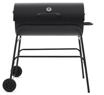 Panana Round Barrel Oil Drum BBQ Barbecue Steel Charcoal Grill Outdoor Patio Garden