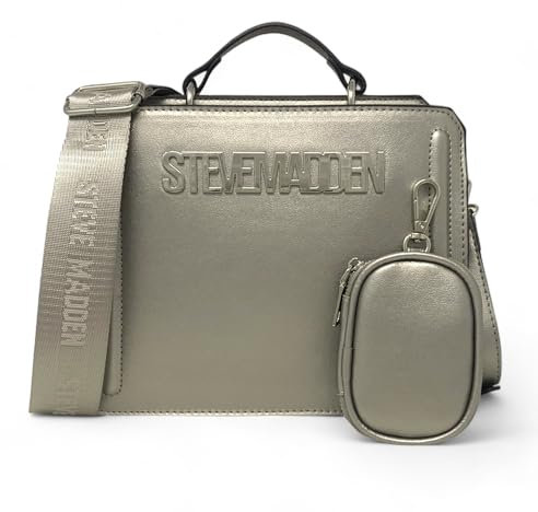 Steve Madden vielseitig tragbare Umhängetasche Bevelyn, Gold, Einheitsgröße