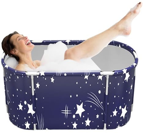 Baignoire Pliante, Baignoire Pliable pour Adultes - Baignoire portable épaissie pour douche - Grande baignoire-douche de trempage solide, pour salle de bain intérieure et extérieure
