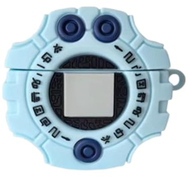 GULVQYF Silikon-Schutzhülle, kompatibel mit AirPods der 4. Generation, für Jungen und Mädchen, niedliches Cartoon-Digimon Monster Digivice, neue Kopfhörerabdeckung für Airpods 4 (2024), Blau