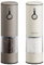 Premium Stainless Steel Electric Salt & Pepper Grinder Set – USB Rechargeable, One-Hand Operation, Adjustable Coarseness, LED Light, Dust Cover – Modern Brown & Cream Kitchen Essentials