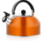 YFSAN 3L D urable Stainless Steel Whistling Camping Bottle Lightweight Kettle for Camping Trips Hiking Cooking Barbecue Festival (Orange)