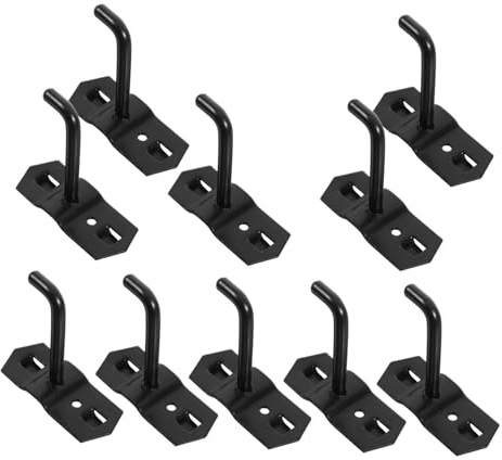Ciieeo Ganchos para Tablero Perforado de Hierro Negro, Paquete de 10 Piezas Resistentes y Organizadores Diseño Simple para Exhibición y Almacenamiento en Pared