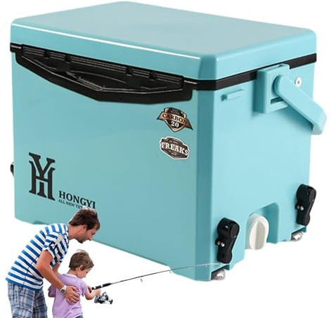 Cooler Box - PP Ice Chest | 13.78 Inch Cooler Bag | Hard Insulated Box with Quick Release Lock