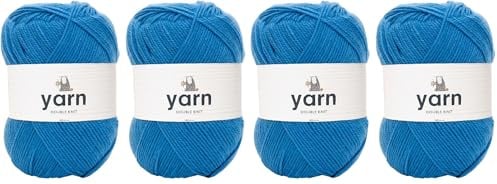Korbond Yarn Blue - 2 x 100g Acrylic Wool - Lightweight, Hypoallergenic & Durable Double Knit Crochet Yarn Knitting Wool (Pack of 2)