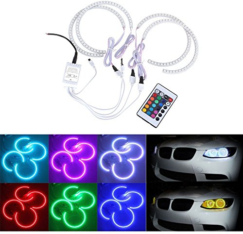 BOOMBOOST 4Pcs Luz del Anillo del Coche RGB LED mira el xenón de la Linterna Multi-Color Ángel de Ojos