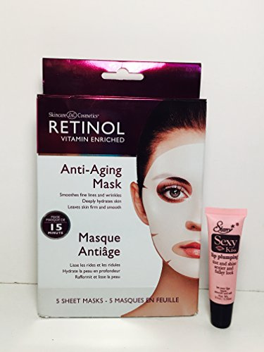 Skincare Cosmetics RETINOL Vitamin Enriched Anti-Aging 15 minute Mask 5 Sheets