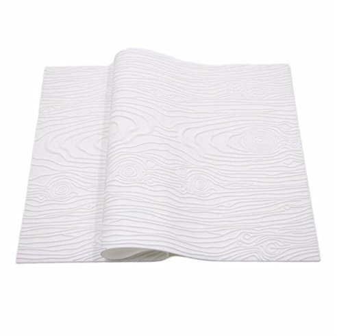 Woodgrain Silikon-Prägematte, Spitzenmuster, für Fondant/Kuchen, Silikonmatte, Backwerkzeug, zur Kuchen-Dekoration weiß
