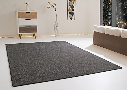 Steffensmeier Schlingenteppich Meddon, Esszimmer, Flur, für Haustiere geeignet in Anthrazit, GUT Siegel Zertifiziert, Größe: 80x300 cm