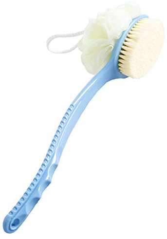 Cepillo de baño, cuerpo cepillo de espalda de ducha,Cepillo de esponja de baño cepillo de masaje de mango largo exfoliante lang para hombres mujeres mujeres en casa azul