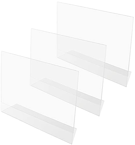 BELLE VOUS Klare Acryl Tisch Aufsteller A4 Infoständer A4 (3er Pack) - Schräge Acryl Aufsteller A4 - Preisschilder Halter für Restaurant Menüs, Werbung Ständer, Broschüre & Bilderrahmen Aufsteller