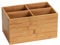 WENKO Boîte en bambou avec 4 compartiments Boîte de rangement, panier de salle de bain naturel