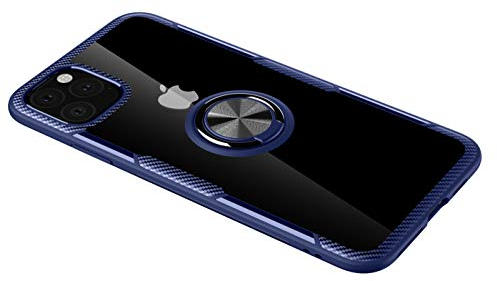 SORAKA Clear Case for iPhone 11 Pro Max with 360 degree rotation Ring Holder Slim Fit Case Transparent acrylic Cover Silicone Bumper,with Metal Plate for Magnetic Car Phone Holder