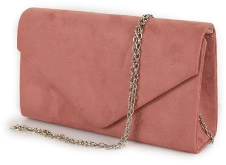 Emila Pochette donna elegante da cerimonia scamosciata Borsa a mano piccola Clutch gialla rosa rossa Borsetta nera da sera primavera estate 2026 Tessuto scamosciato