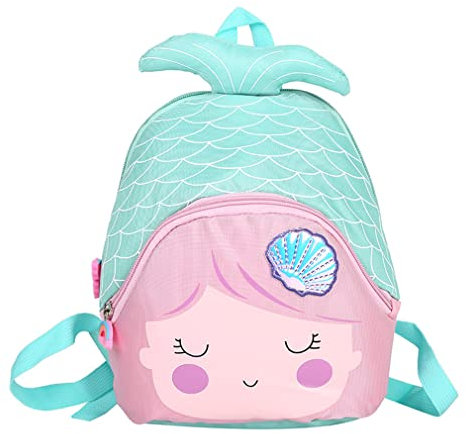 Xlabor Meerjungfrau Kinderrucksack Babyrucksack Kindergartenrucksack mit brustgurt für Kleinkinder Mädchen Jungen Mint