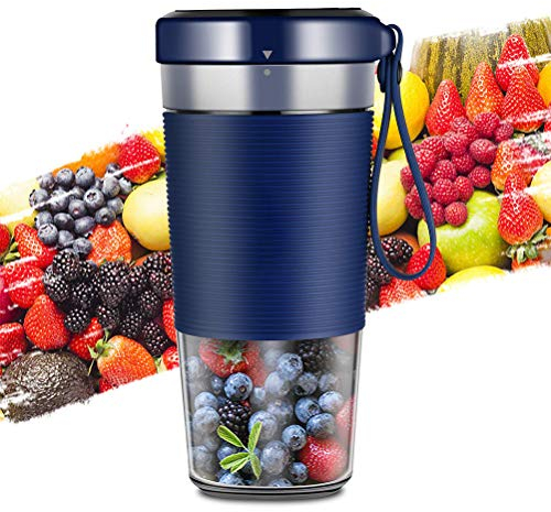 Portable Juice Cup, Portable Blender Juicer Maker Mixer Fruit Smoothie Bottle Cup USB Rechargeable, Baby Food Mixer, Juice Extractor for Household, Travel, Outdoor, 380ml, FDA, BPA Free