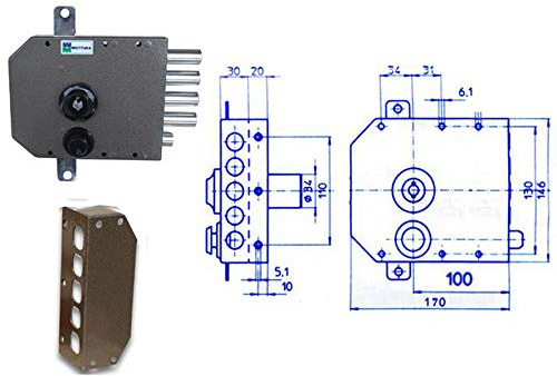 Mottura 49360 30.630 E100 Serratura Pompa Triplice senza Asta Dx