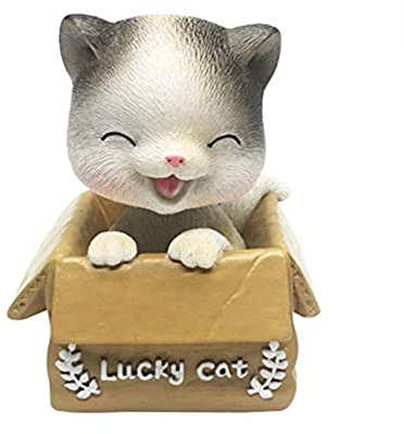 Cxssxling WackelKatze Katze Wackelkopf Figur Wackelfiguren Schaukelspielzeug Tanzender Katze Ornamente Spielzeug für Auto Armaturenbrett Dekoration