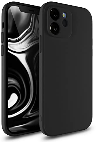 Etuano für iPhone 12 Mini Hülle Silikon, Handyhülle mit Kameraschutz Microfiber, Kratzfeste Rundumschutz Case (Schwarz, iPhone 12 Mini)