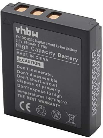 vhbw Battery Replacement for Hitachi 02491-0028-01 for Camera DSLR (850mAh, 3.6V, Li-Ion)