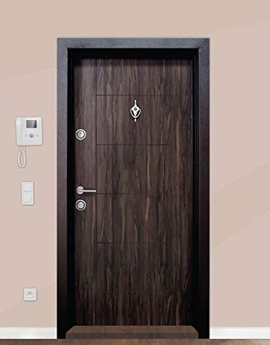 Portone Blindato Economico Porta Wengè Con Apertura Sia A Destra Che A Sinistra Porta Blindata Interno Esterno Con Spioncino E Maniglia In Acciaio Inox PL10 (Apertura interna destra)