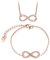 CPSLOVE Collier et Bracelet pour femme fille, Ensemble de bijoux en argent 925, collier pendentif de symbole d'infini, bracelet de symbole d'infini élégant, or rose