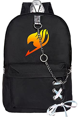 jiminhope Unisex Anime Fairy Tail Rucksack Student Cartoon Tasche Coole Stickerei Bänder Daypack Bookbag Laptop Schultasche 30.0 cm * 14.0 cm * 43.0 cm
