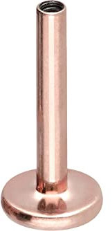 PIERCINGLINE Titan Labret Stecker OHNE AUFSATZ mit Gewinde 0,9 mm Piercing Ohr Lippe Nase Roségoldfarben 1,2 x 8 mm