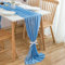 CHUQING Tischläufer Azurblau Chiffon Tischläufer Hochzeit Tischband Kommunion Dekorativ für Geburtstage Feierlichkeiten,3m x 70cm,Himmelblau