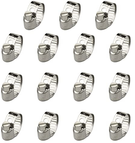 Profiwoab 15 pcs Large Size Hose Clips Adjustable Ducting Clamps for Securing Hoses and Pipes Tube
