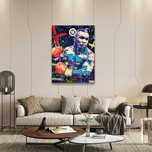 Mike Tyson - Luxe Acrylglas Wandbild - 100 x 150 cm - Kanwall - Malerei Wanddeko - Kunstwerke