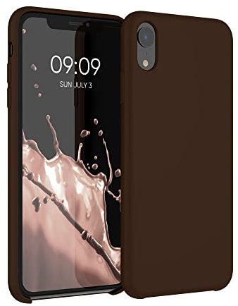 kwmobile Case Compatible with Apple iPhone XR Case - TPU Silicone Phone Cover with Soft Finish - Chocolate