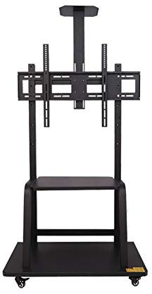 Soporte de Piso para TV Soporte de TV móvil para Pantalla de Plasma LED OLED LCD de 32-100, Soporte de Piso para Carro de TV Alto Ajustable en Altura con Bandeja y Ruedas de hasta 80 kg