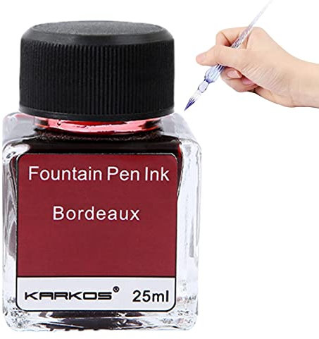 Pomrone Tinte in Flaschen - 25 ml Kalligraphie-Brunnen-Glas-Dip-Stift Farbtinte - Tintenflaschen für Kunstschreiben, Schreibwaren für die Schule, Tinte für Schüler, die Kunstkalligraphie