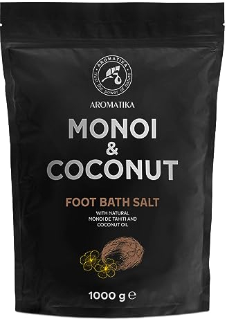 Foot Bath Salt Monoi de Tahiti - Coconut 1000g - Pedicure Foot Bath Salt - Foot Bath Additive with Monoi de Tahiti and Coconut Oil - Natural Sea Salt - Foot Care - Wellness - Relaxation - Aromatherapy