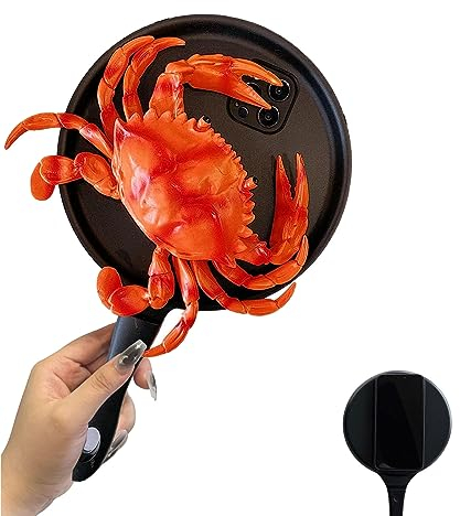 Frying Pan Phone Case, Funny Fried Egg Pan Phone Case, Weird Halloween Pan Phone Case for iPhone 14/13/12 Pro Max (14, B)